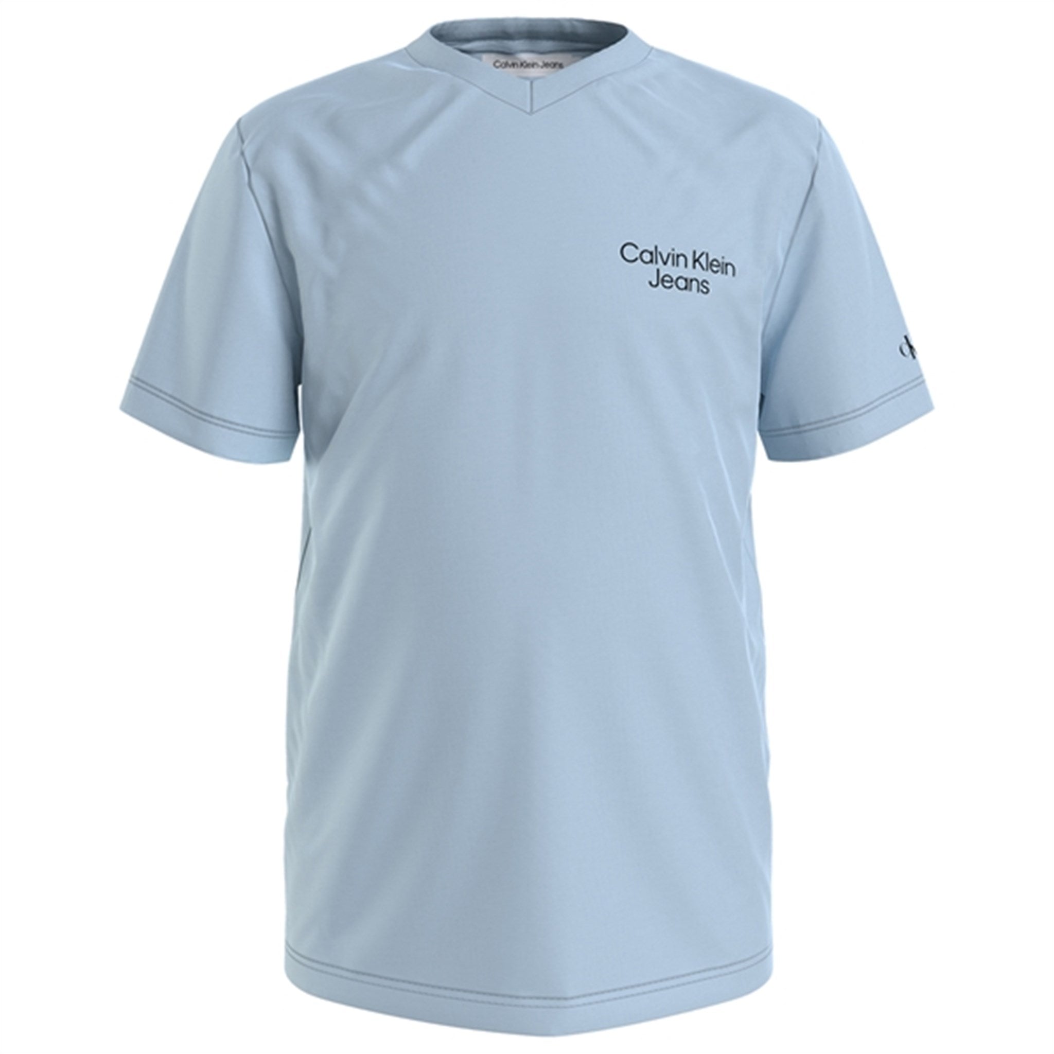 Calvin Klein Stack Logo V-Neck T-Shirt Keepsake Blue