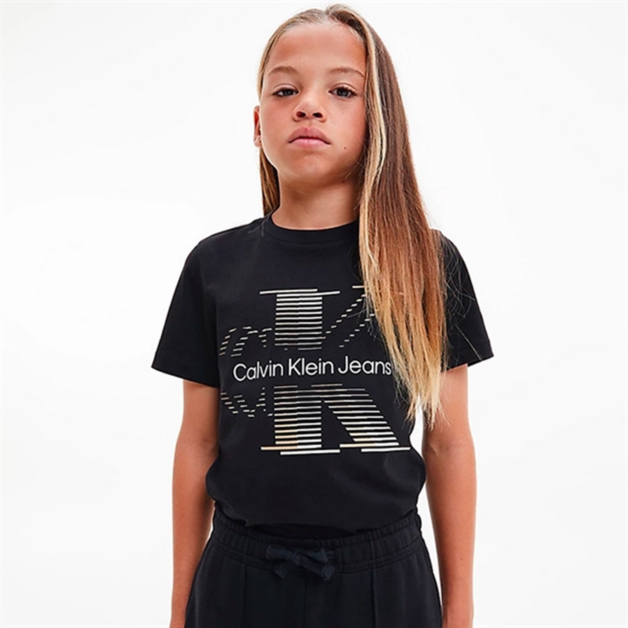 Calvin Klein Lined Monogram T-Shirt Black 2