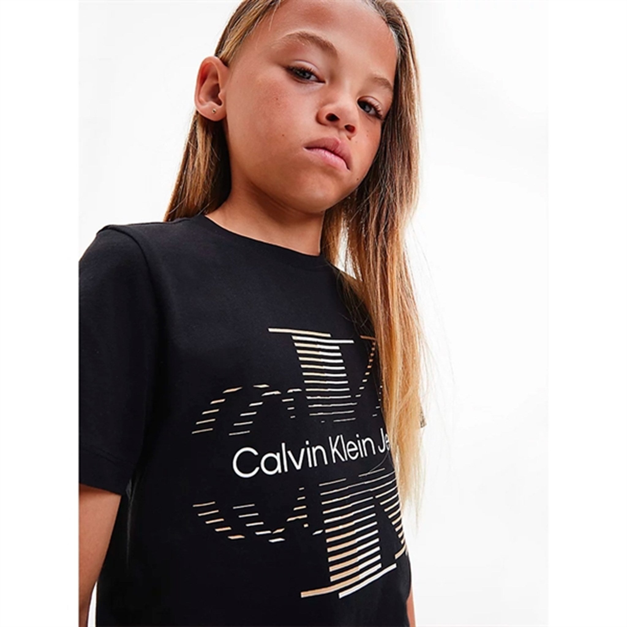 Calvin Klein Lined Monogram T-Shirt Black 3