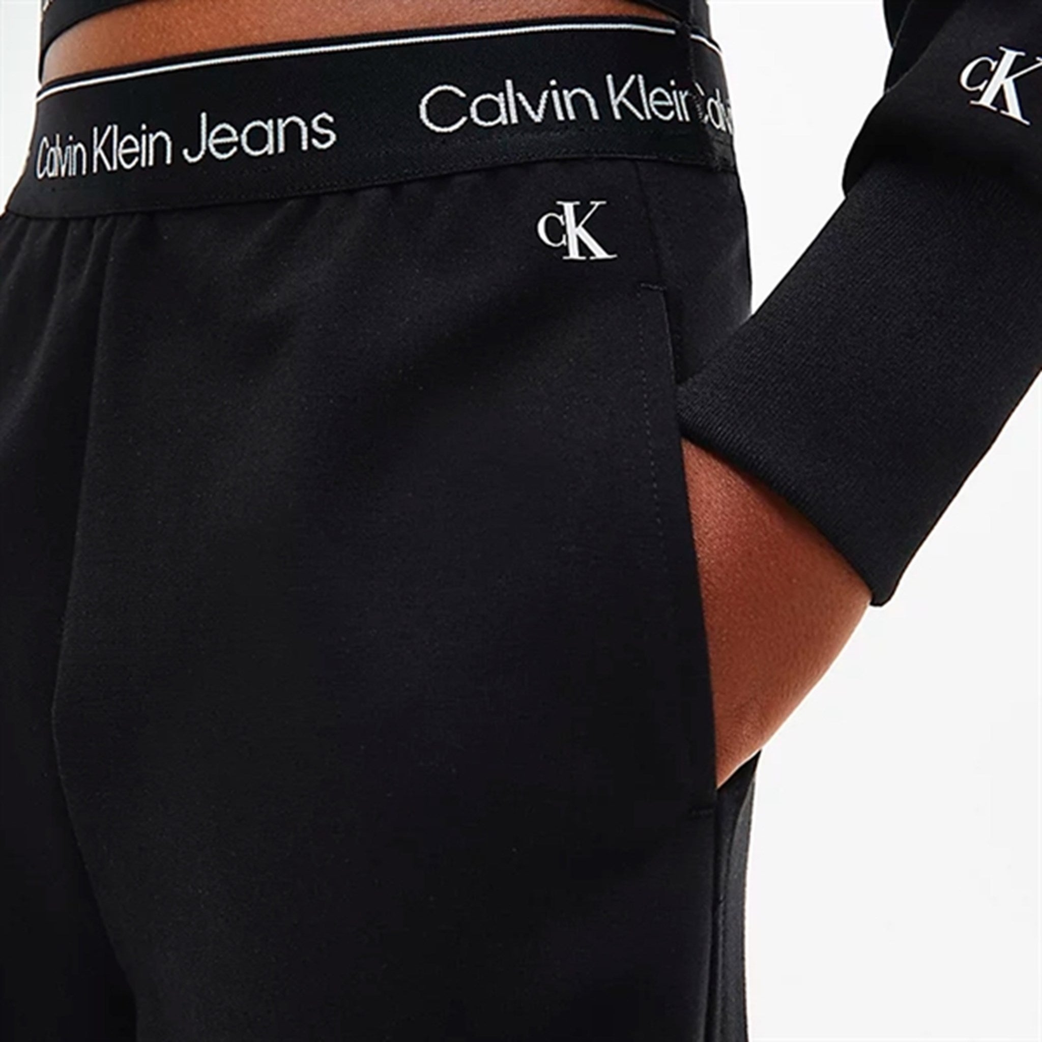 Calvin Klein Logo Tape Punto Stickat Byxor Black 3