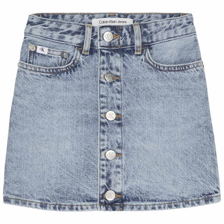 Calvin Klein A Line Denim Kjol Salt Pepper Light