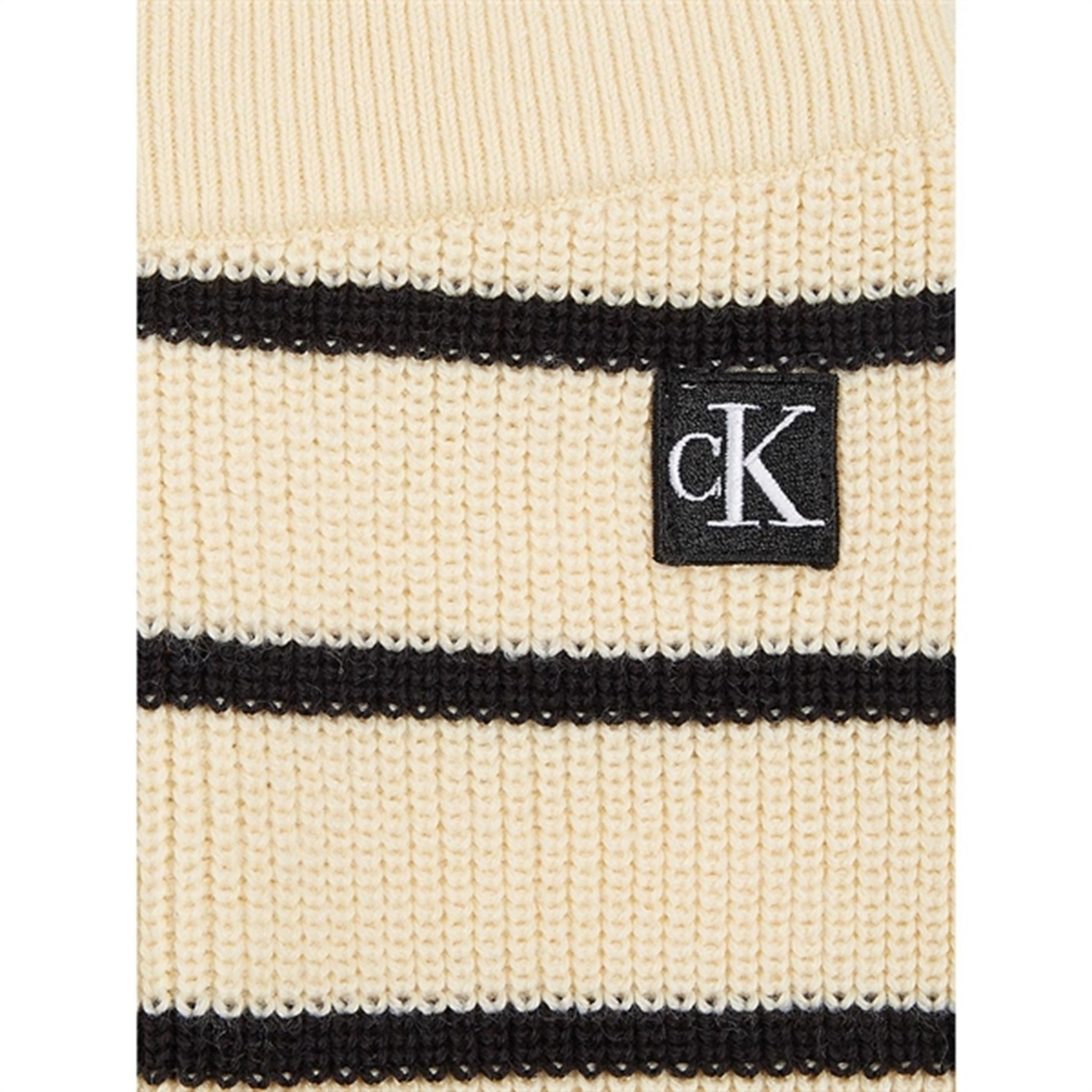Calvin Klein Striped Cardigan Stickat Set Black/ Vanilla Stripe 3