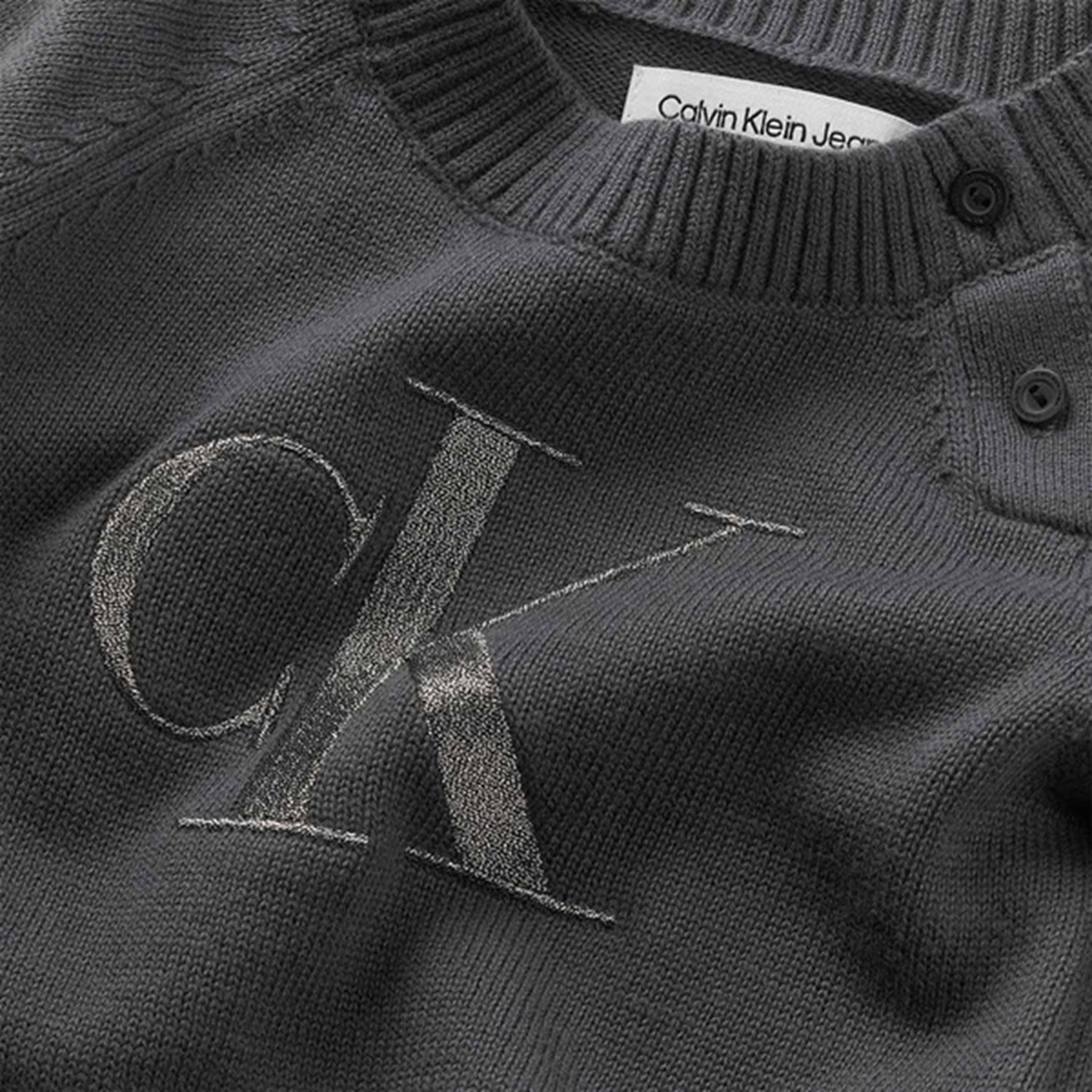 Calvin Klein Metallic Monogram Stickad Tröja Set Dark Grey 2