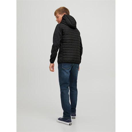 Jack & Jones Junior Black Multi Quiltad Övergångsjacka Noos