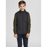 Jack & Jones Junior Black Multi Quiltad Väst Noos