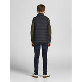 Jack & Jones Junior Black Multi Quiltad Väst Noos