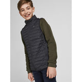 Jack & Jones Junior Black Multi Quiltad Väst Noos