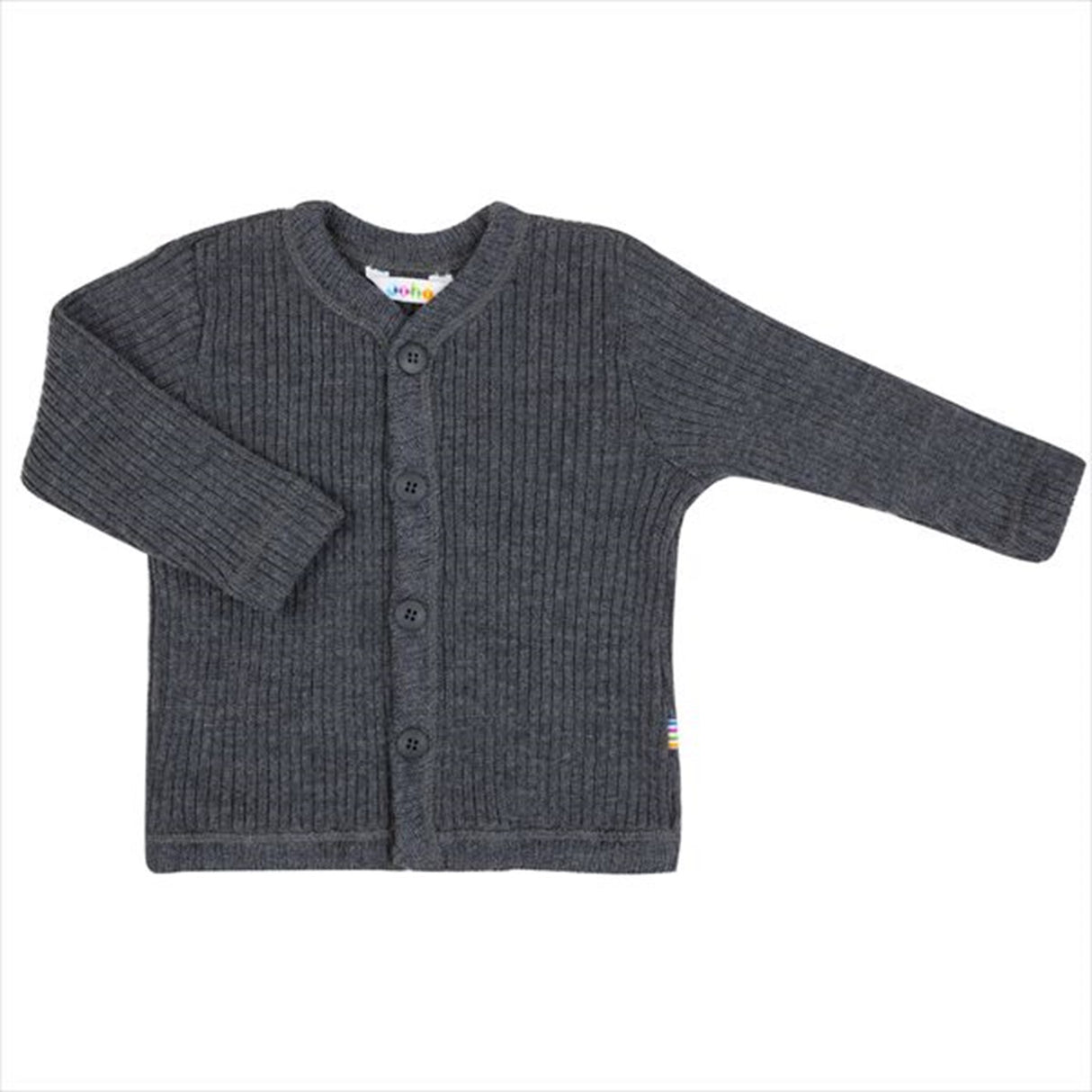 Joha Ull Ribb Gråmelerad Cardigan