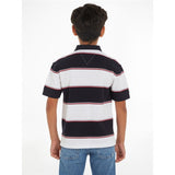 Tommy Hilfiger Global Rugby Stripe Pikétröja T-Shirt White/Blue Stripe