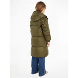 Tommy Hilfiger Mixed Quilted Lang Dunjacka Olive Green 4