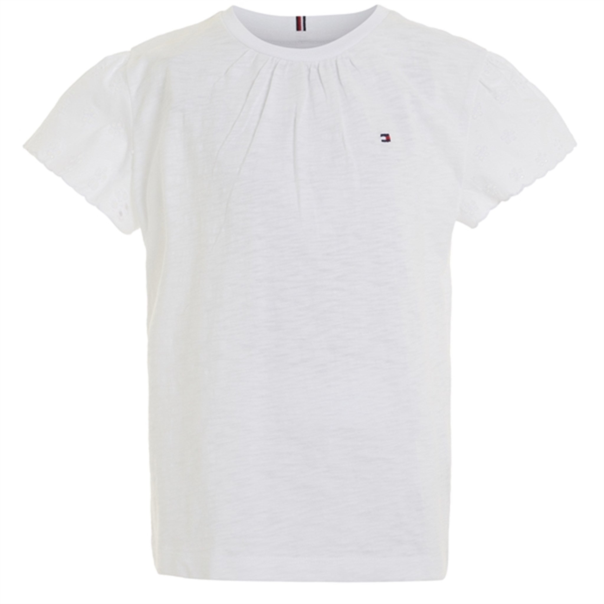 Tommy Hilfiger Broderie Anglaise Sleeve Blus White