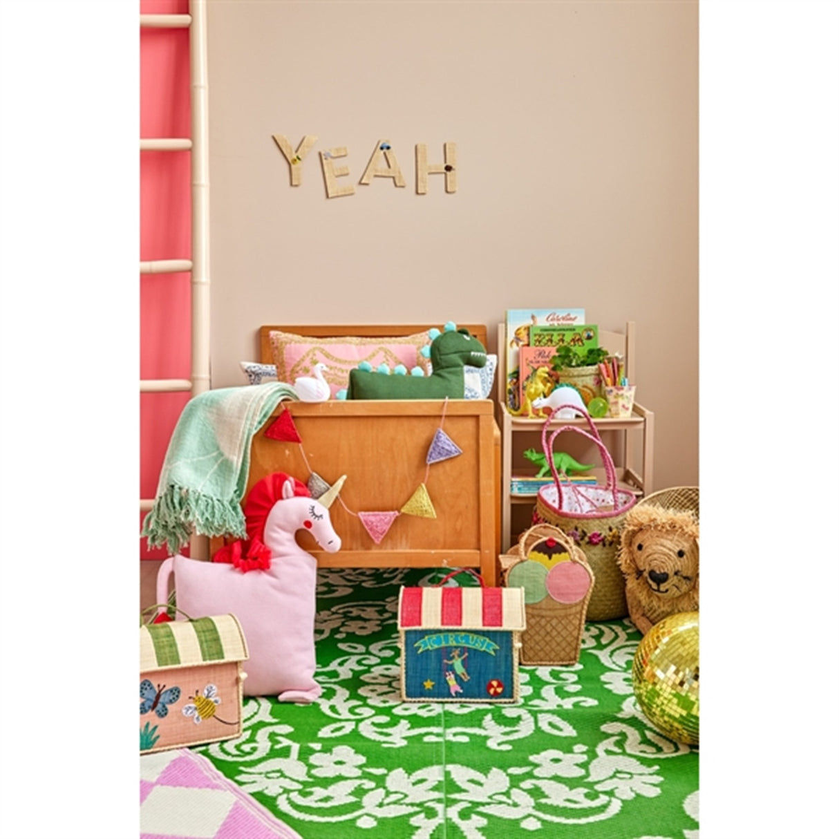 RICE Circus Theme Opbevaringkurv med Hank Ekstra Lille