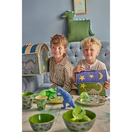 RICE Dinosaur Theme Opbevaringkurv med Hank Ekstra Lille