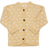 Copenhagen Colors Pale Yellow/Cream Comb. Stickat Cardigan m. Hjärtan