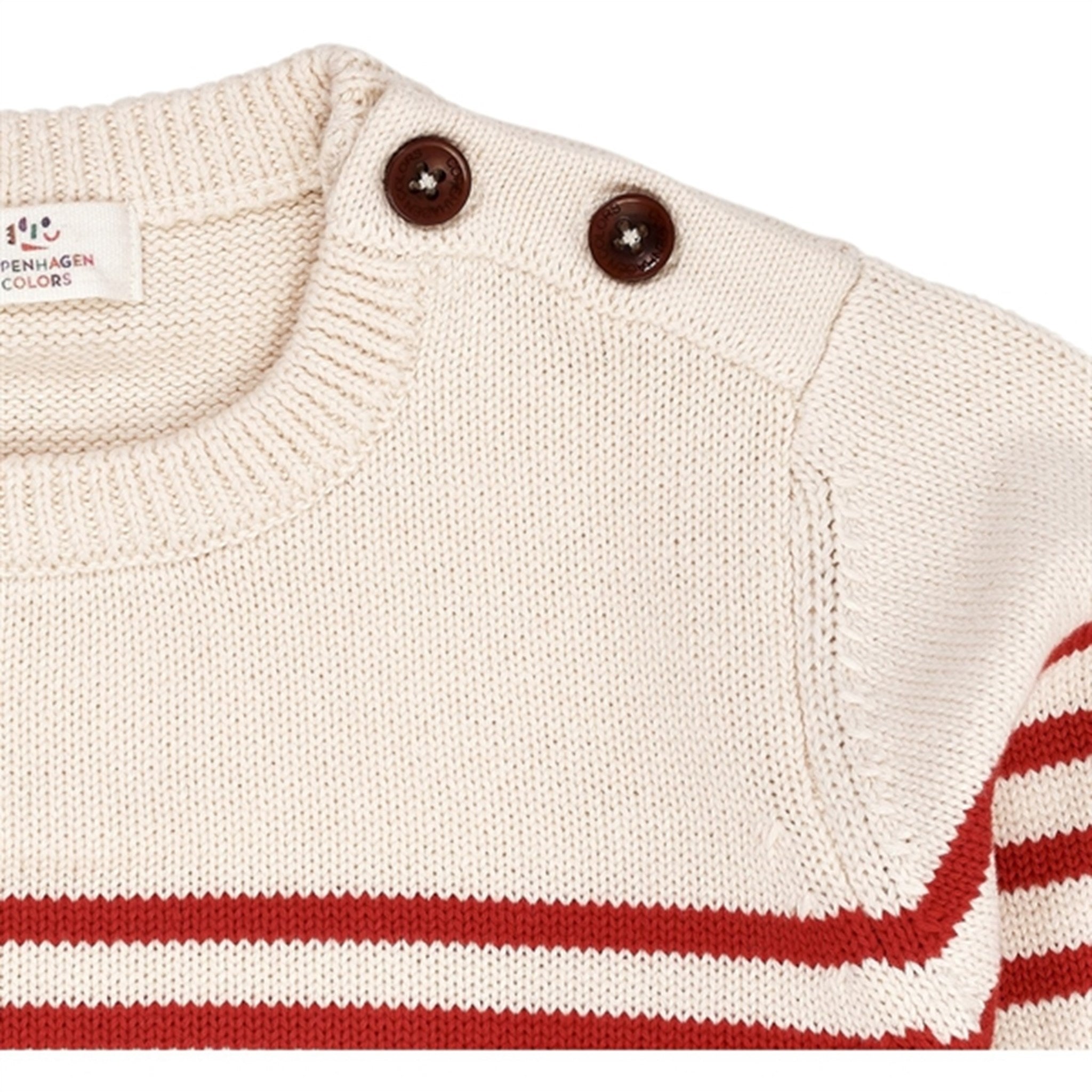 Copenhagen Colors Cream/Red Combi Stickat Sailor Sweater Stripe 7