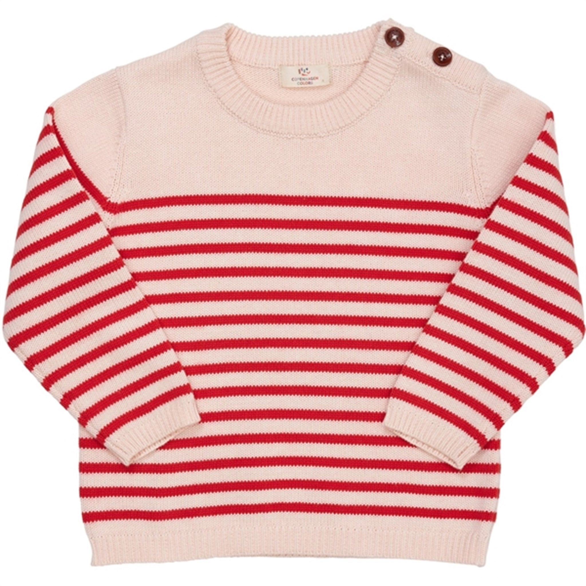 Copenhagen Colors Dusty Rose/Red Comb. Stickat Sailor Stripe Sweater