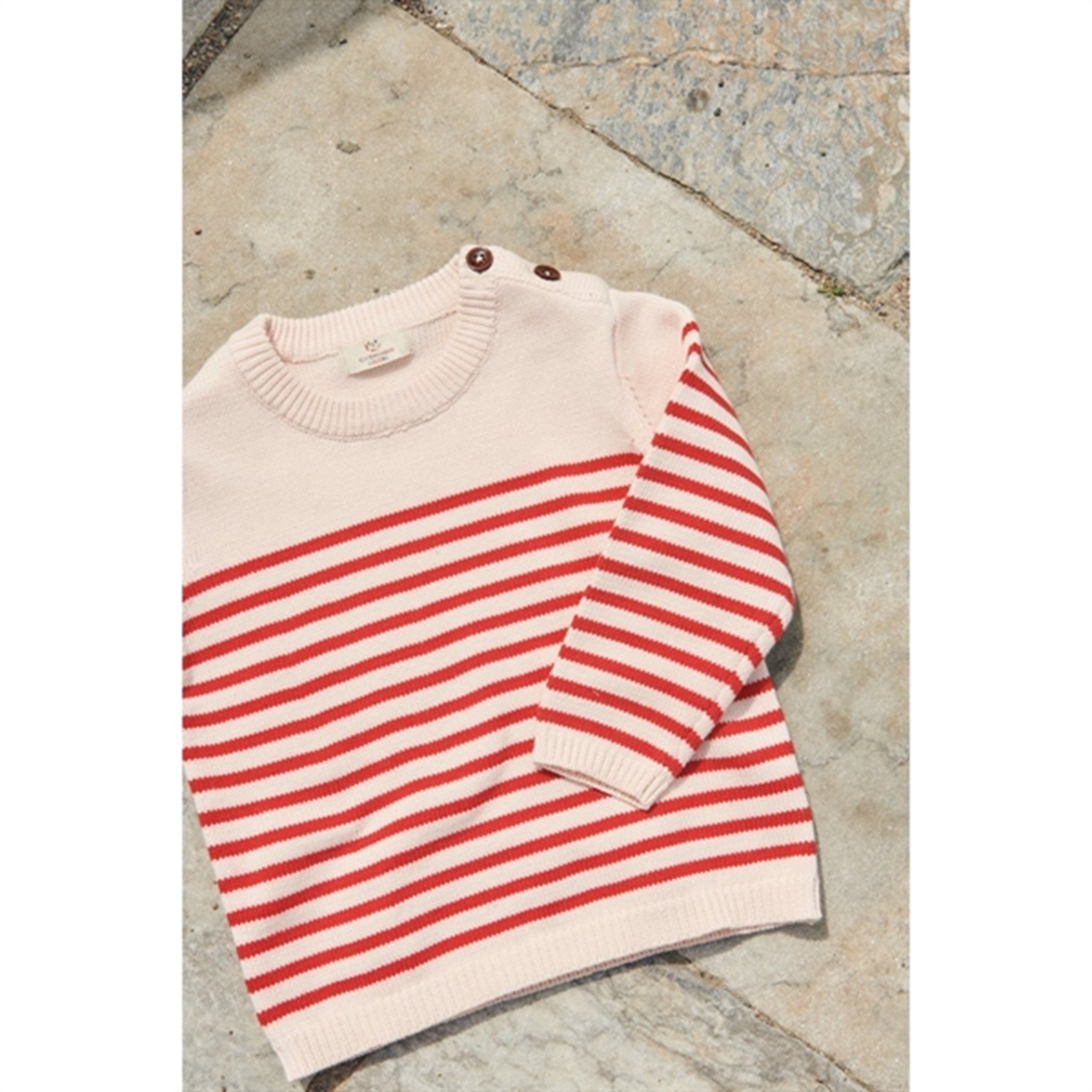 Copenhagen Colors Dusty Rose/Red Comb. Stickat Sailor Stripe Sweater 6