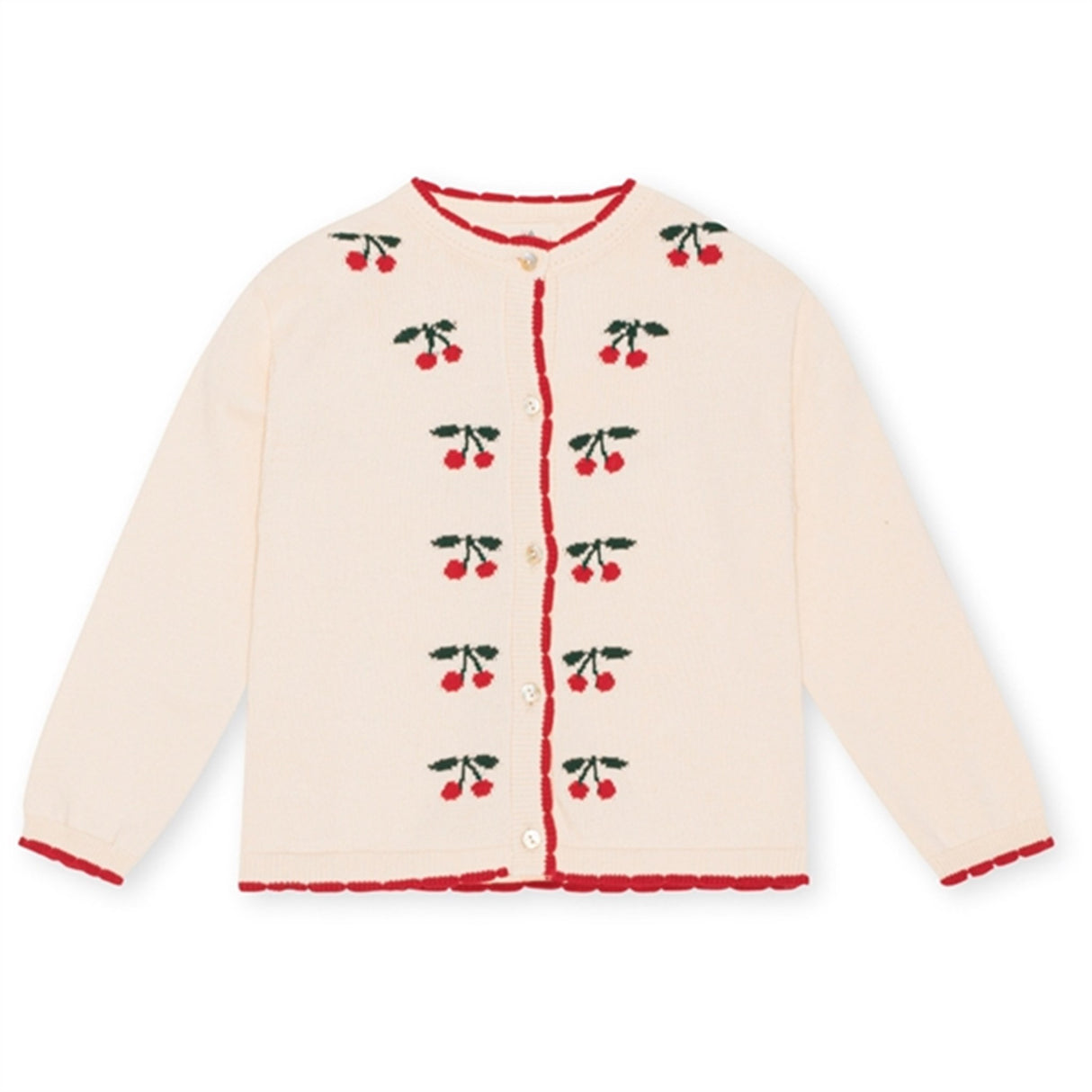 Konges Sløjd Pearled Ivory Cherrily Stickat Cardigan