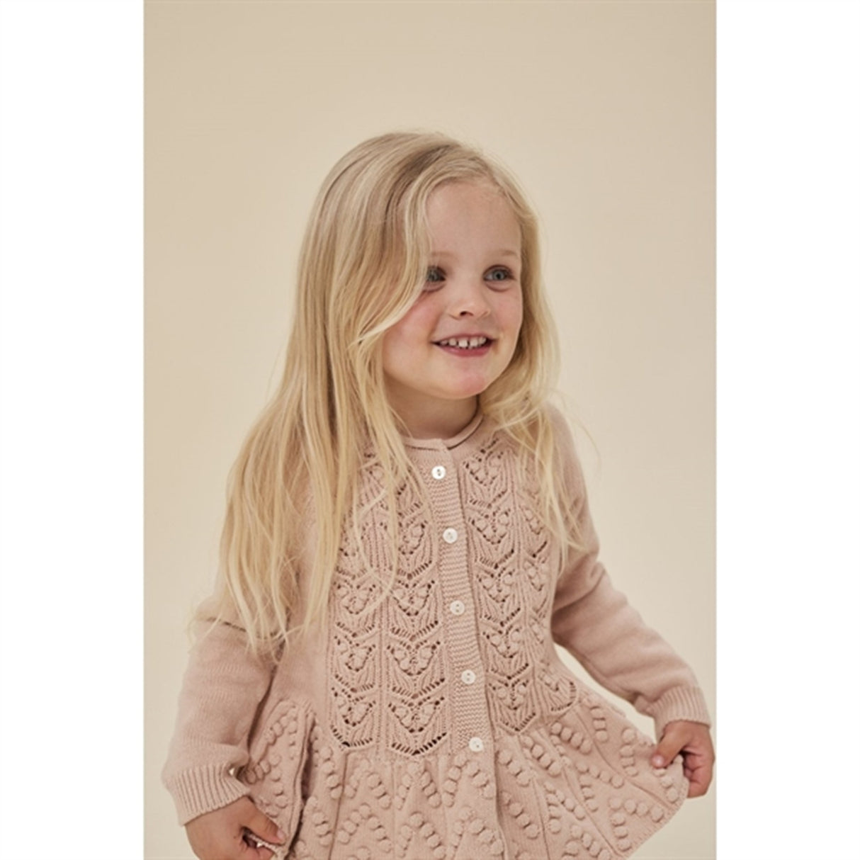 Konges Sløjd Peach Blush Cabby Stickat Cardigan 2