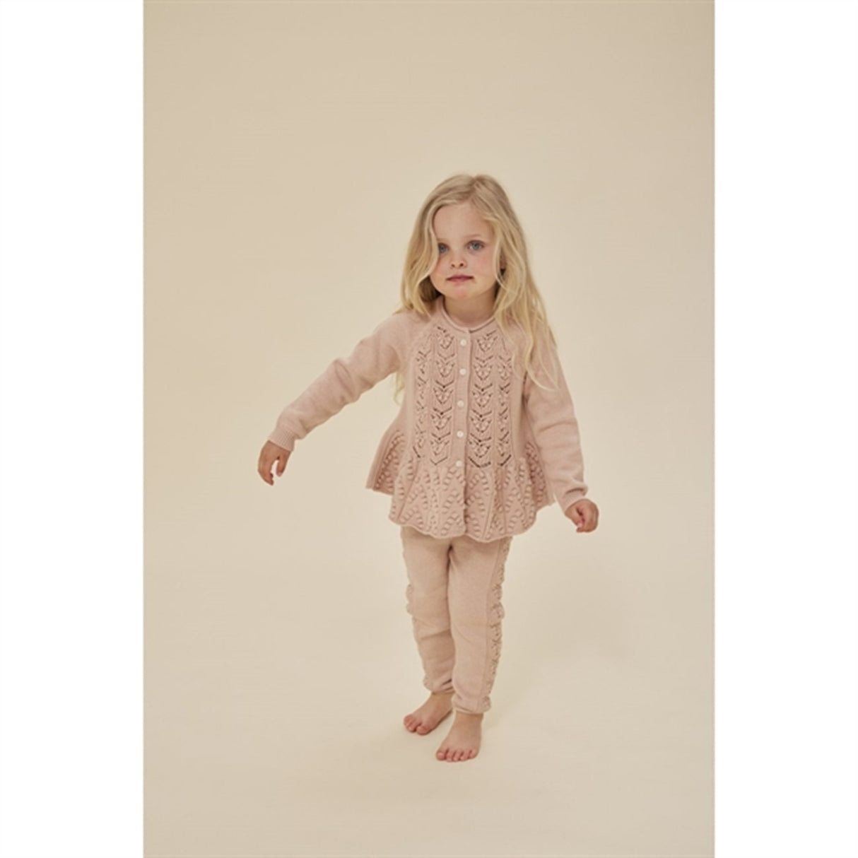 Konges Sløjd Peach Blush Cabby Stickat Cardigan 3