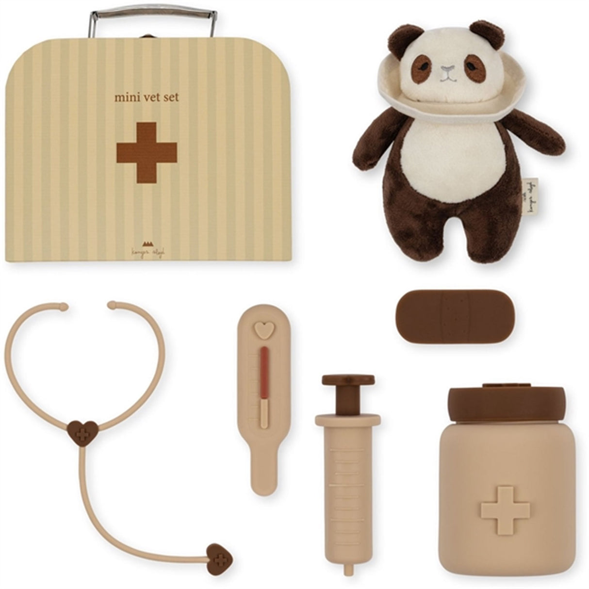 Konges Sløjd Veterinärset Panda Silicone Beige