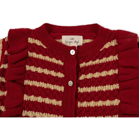 Konges Sløjd Jolly Stripe Cane Stickat Frill Ull Cardigan