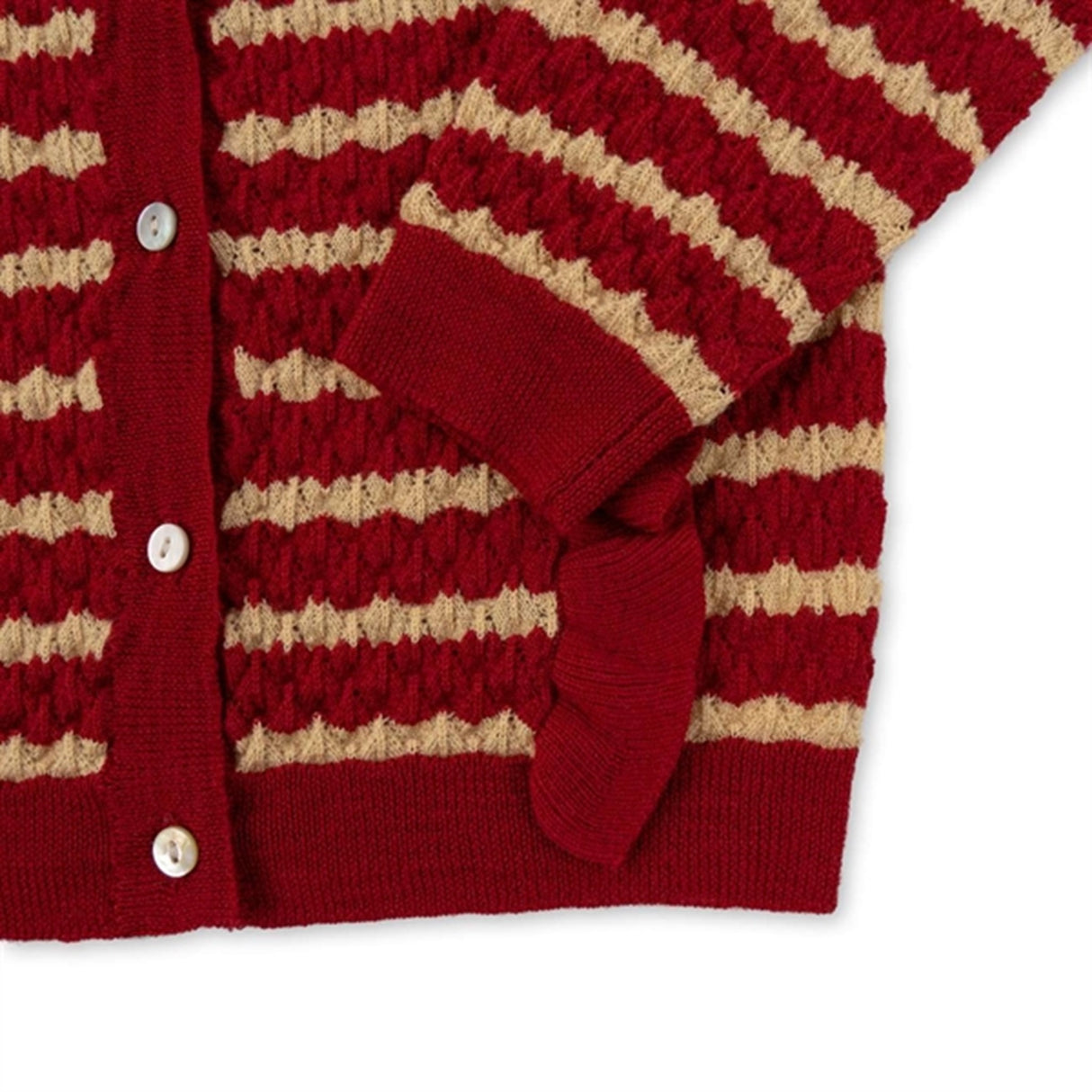 Konges Sløjd Jolly Stripe Cane Stickat Frill Ull Cardigan