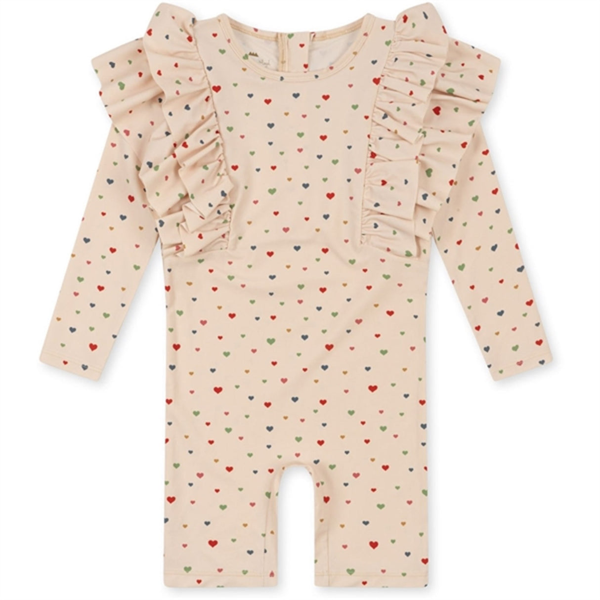 Konges Sløjd Multi Hearts Manuca Frill UV Bade Onesies