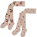 Konges Sløjd Jacquard Strumpbyxor 2-pack Big Cherry/Cherry
