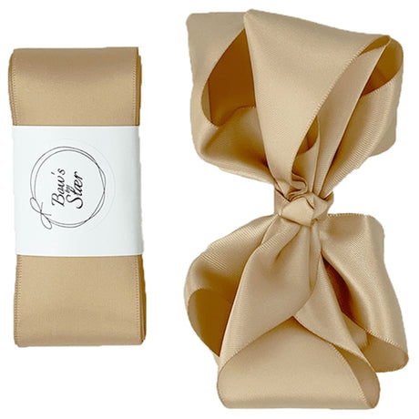 Bow's by Stær Dopband Satin m. Dobbelt Rosett Beige