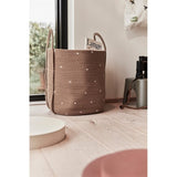 OYOY Dot Bomuldsreb Kurv 2-pack Caramel