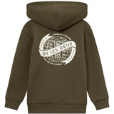 Les Deux Kids Olive Night/Ivory Globe Zipper Hoodie 4