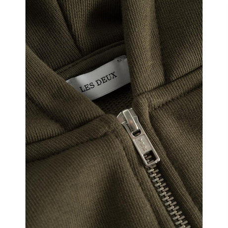 Les Deux Kids Olive Night/Ivory Globe Zipper Hoodie 2