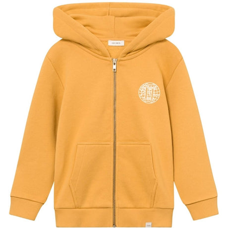 Les Deux Kids Mustard Yellow/Ivory Globe Zipper Hoodie