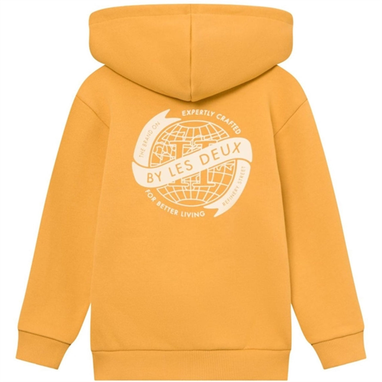 Les Deux Kids Mustard Yellow/Ivory Globe Zipper Hoodie 4