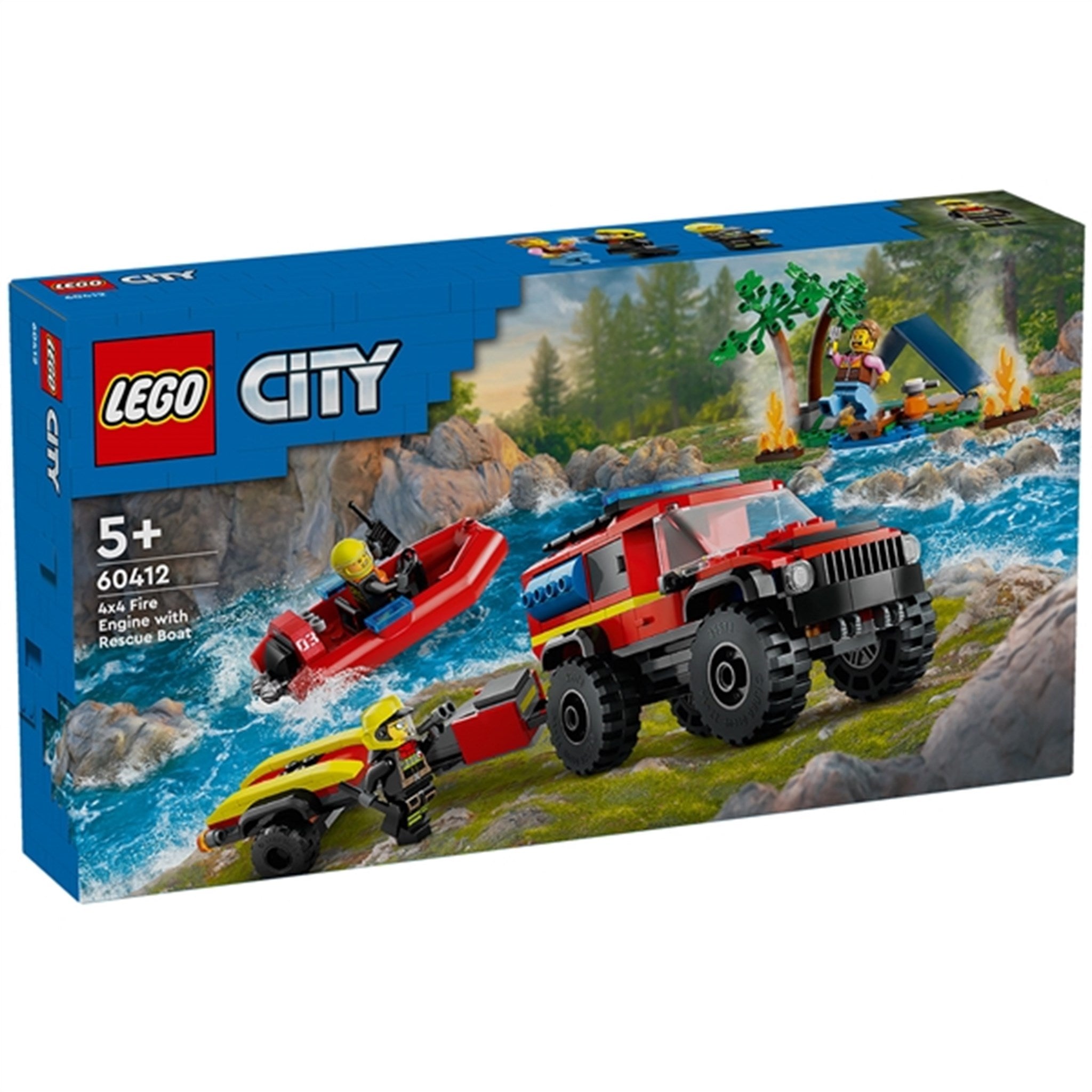 LEGO® City 4x4 Brandbil med Räddningsbåt