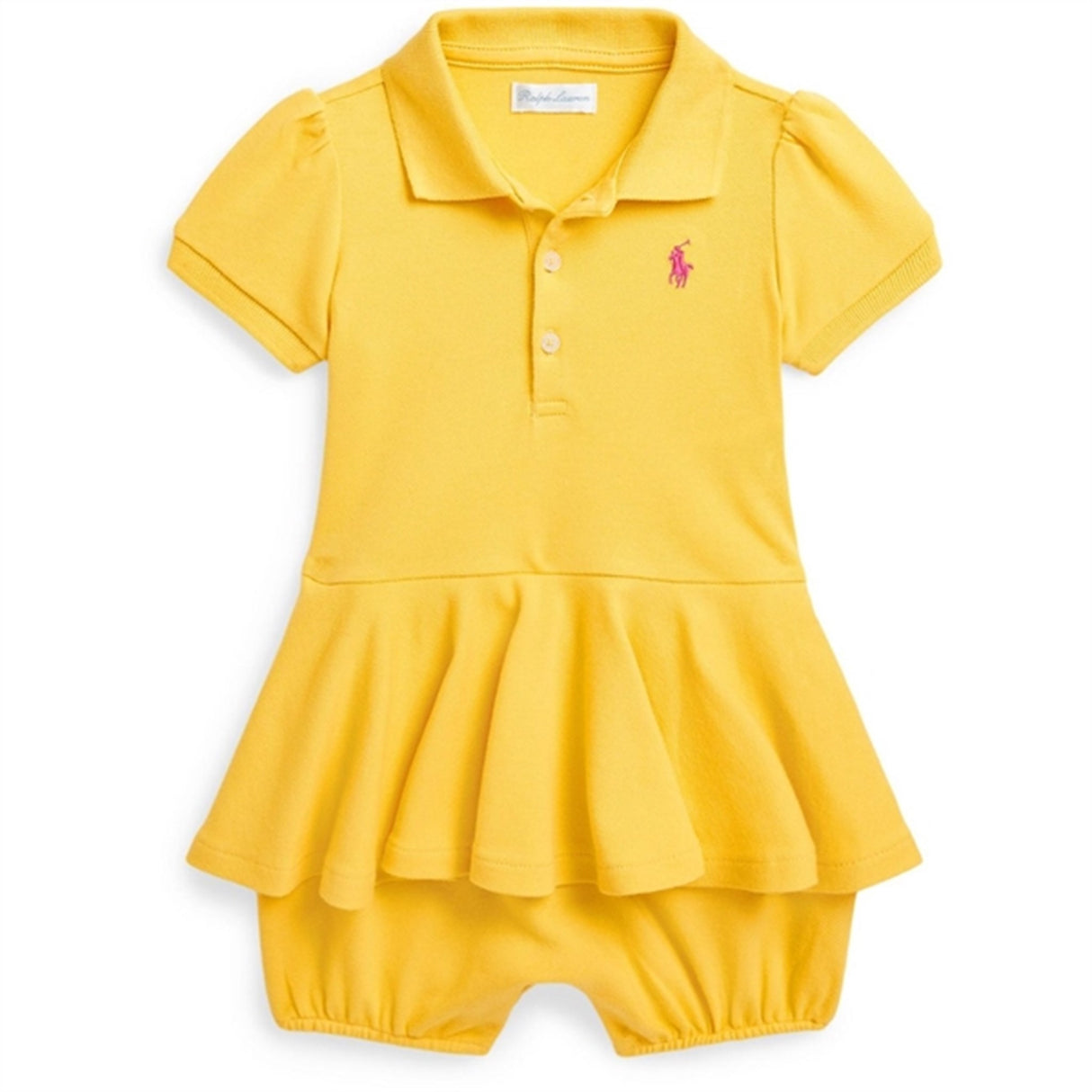 Ralph Lauren Bebis Shortall Chrome Yellow W/ Bright Pink