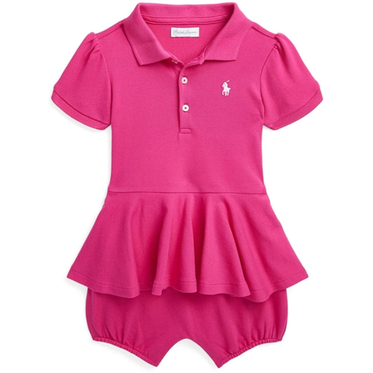 Ralph Lauren Bebis Shortall Bright Pink W/ White