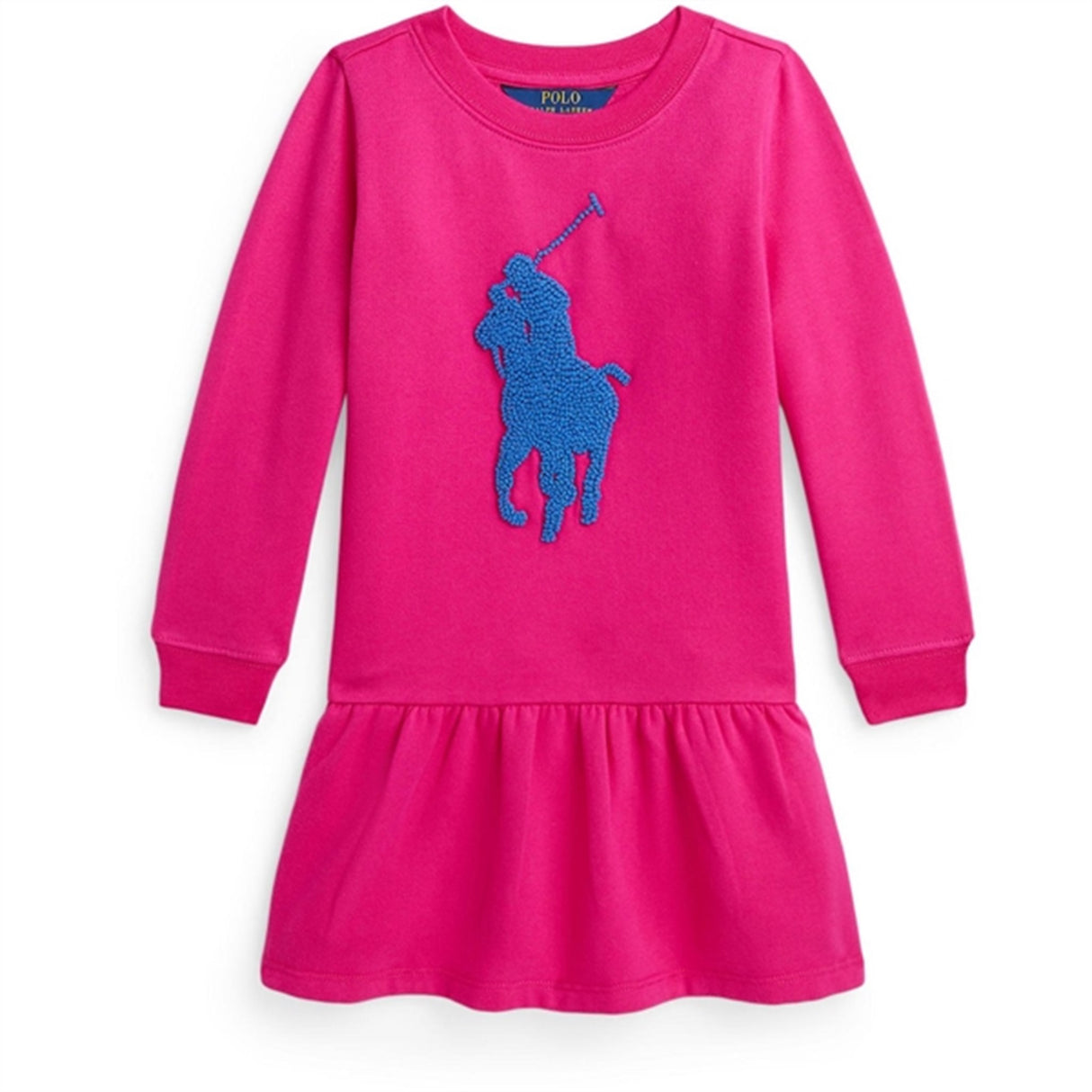 Polo Ralph Lauren Girls Klänning Bright Pink W/ Blue