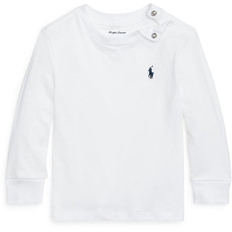 Ralph Lauren Bebis Stickat Tröja M. Knap White