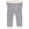 Copenhagen Colors Cream/Navy Comb. Stickat Leggings m. Ränder