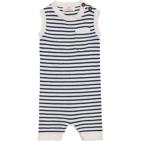 Copenhagen Colors Cream/Navy Comb. Stickat Romper Ränder