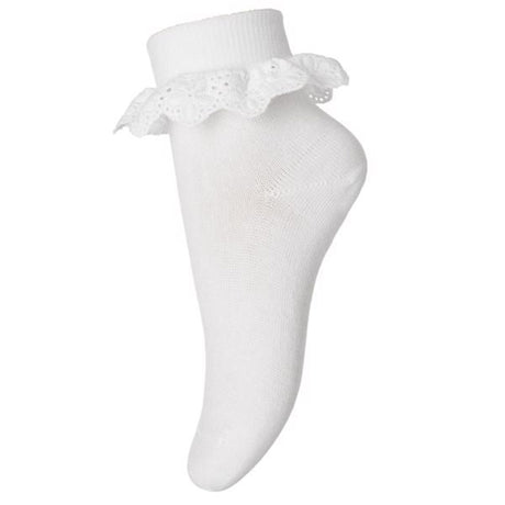 MP 527 Bomull Lace Strumpor 01 White