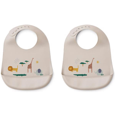 Liewood Tilda Silikon Bib 2-Pack Safari Sandy Mix