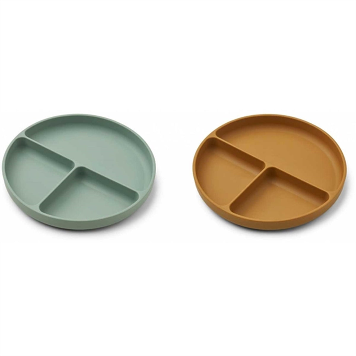 Liewood Harvey Silikon Tallrik 2-pack Peppermint/Golden Caramel Mix
