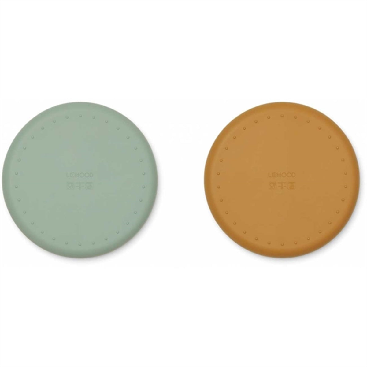 Liewood Harvey Silikon Tallrik 2-pack Peppermint/Golden Caramel Mix