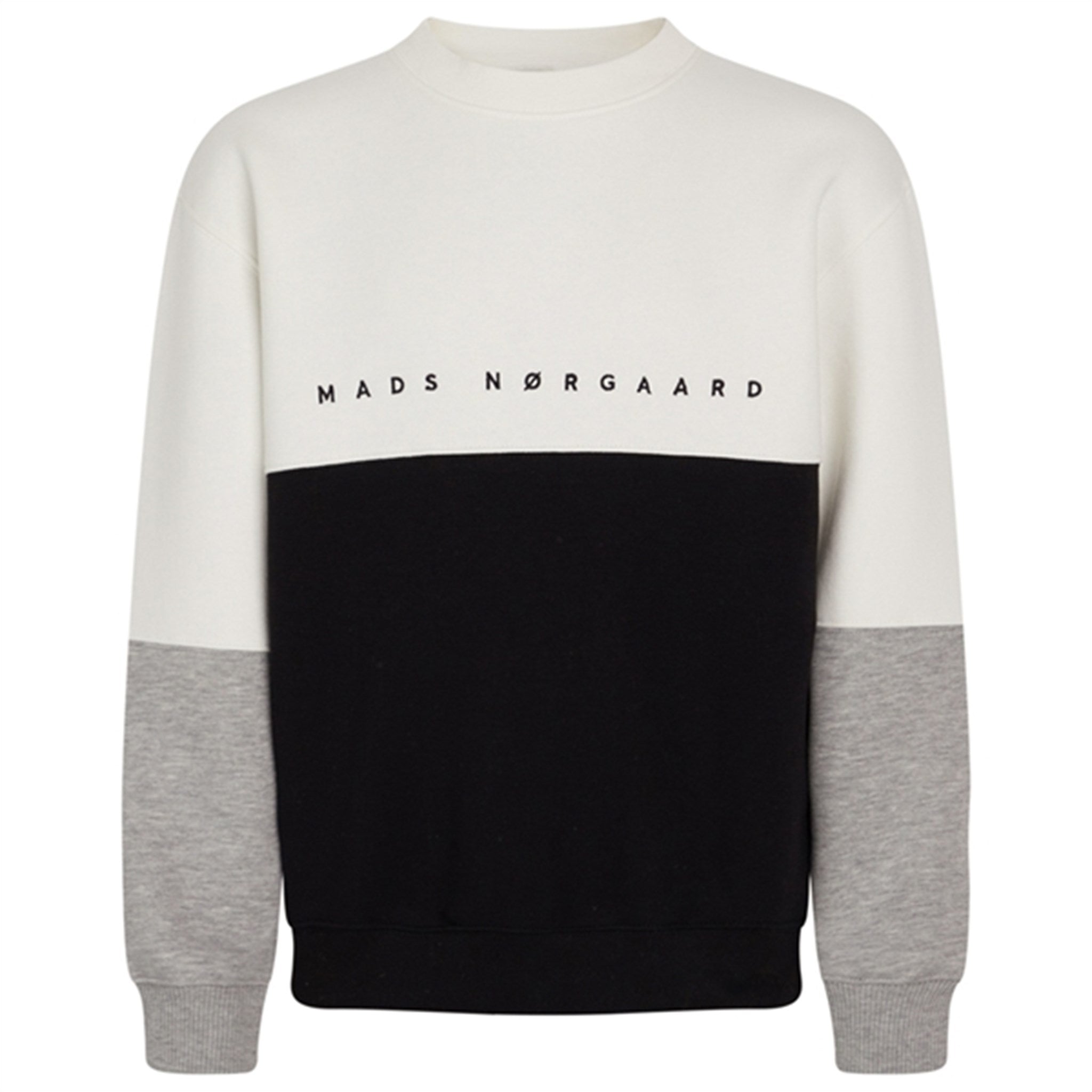 Mads Nørgaard Standard Sonar Block Sweatshirt Black/Marshmallow/Grey Melange