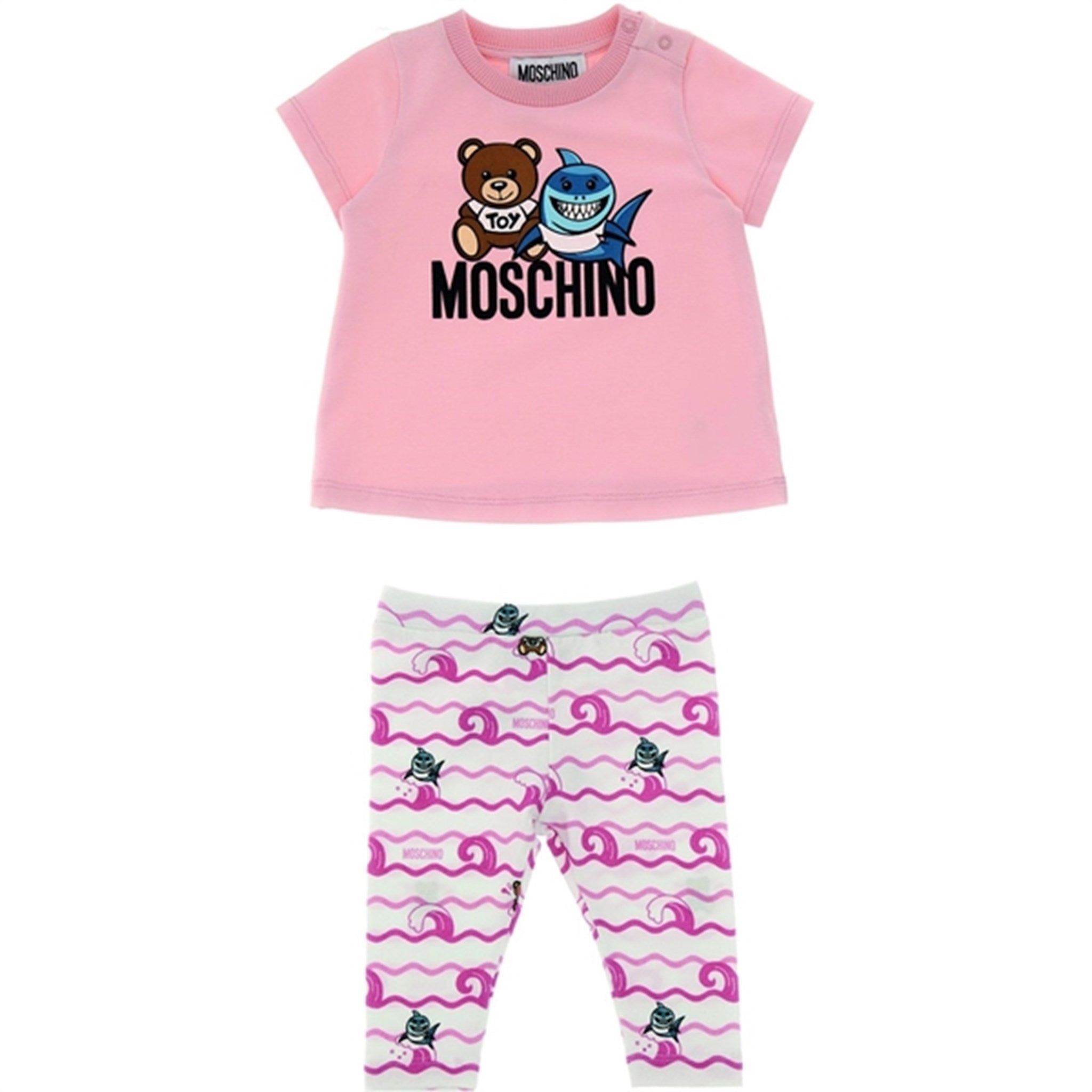Moschino Pink Toy Shark T-Shirt Og Leggings Set