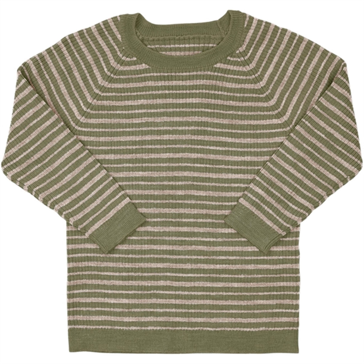 Copenhagen Colors Sage Green/Cream Comb Merino Classic Rib Tröja