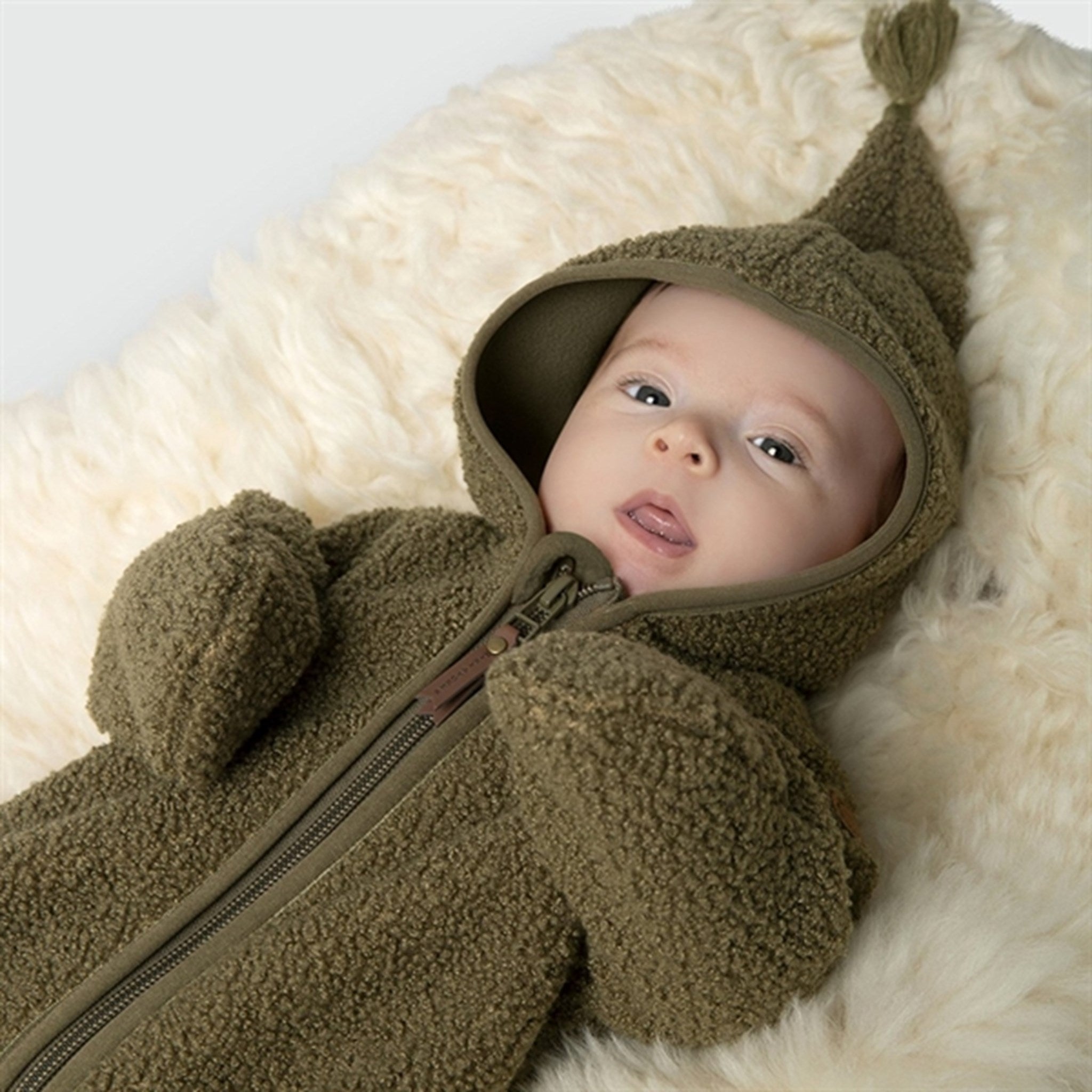MINI A TURE Adel Teddy Fleece Overall Capers Green 5